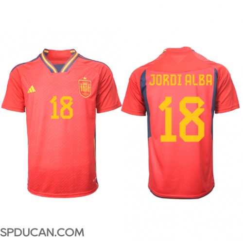 Muški Nogometni Dres Španjolska Jordi Alba #18 Domaci SP 2022 Kratak Rukav